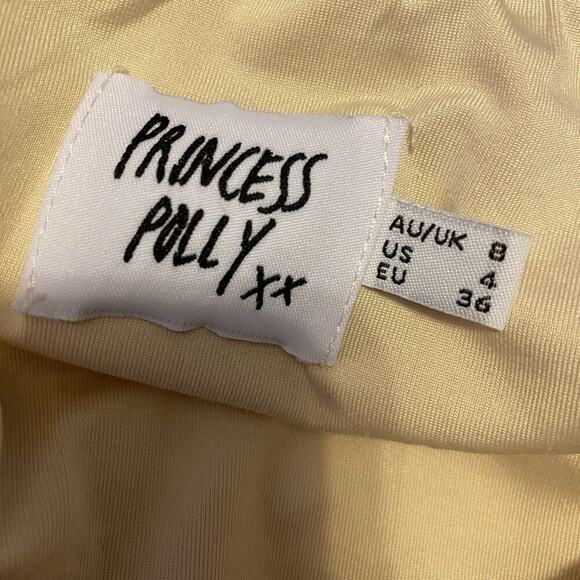 Princess Polly Babydoll Dress Sz 4 Beige Red Pink Rose Ruched Bodycon Sexy Love - Picture 3 of 11